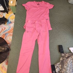 Vibrant Pink Women's Scrub Set